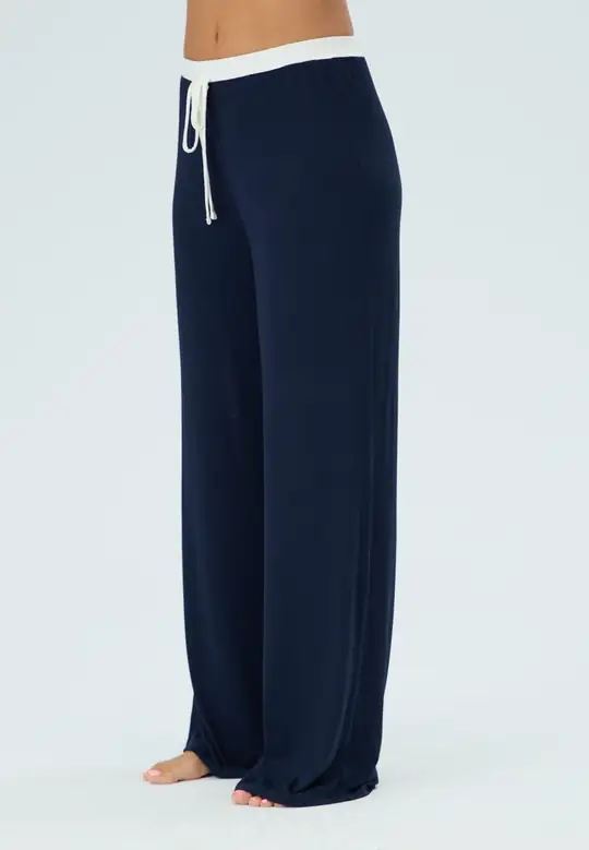 Kontrast Bel Detaylı Wıde Leg Pants
