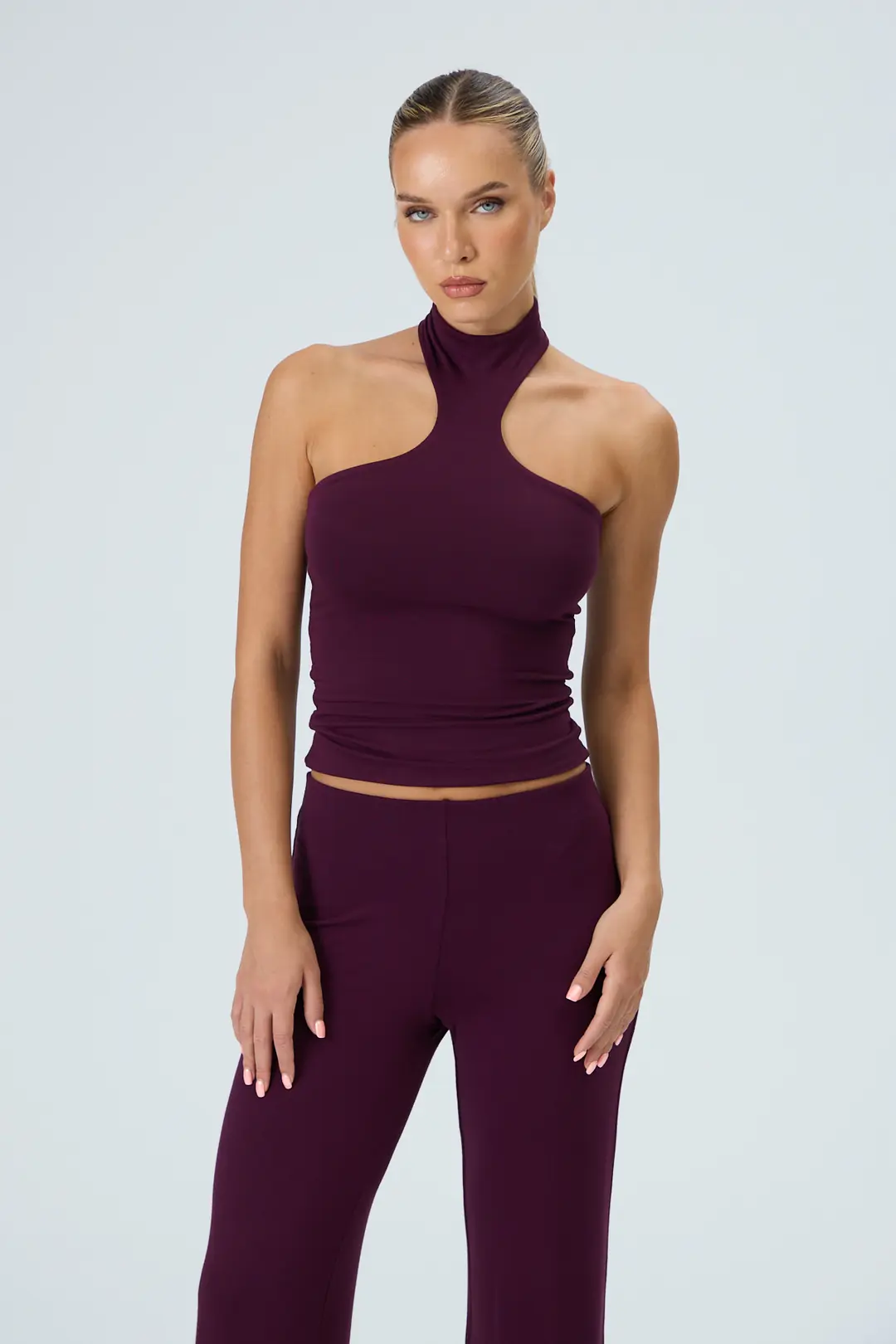 SANDS - YÜKSEK YAKA KUM SAATİ FORM KOLSUZ T-SHIRT — 5
