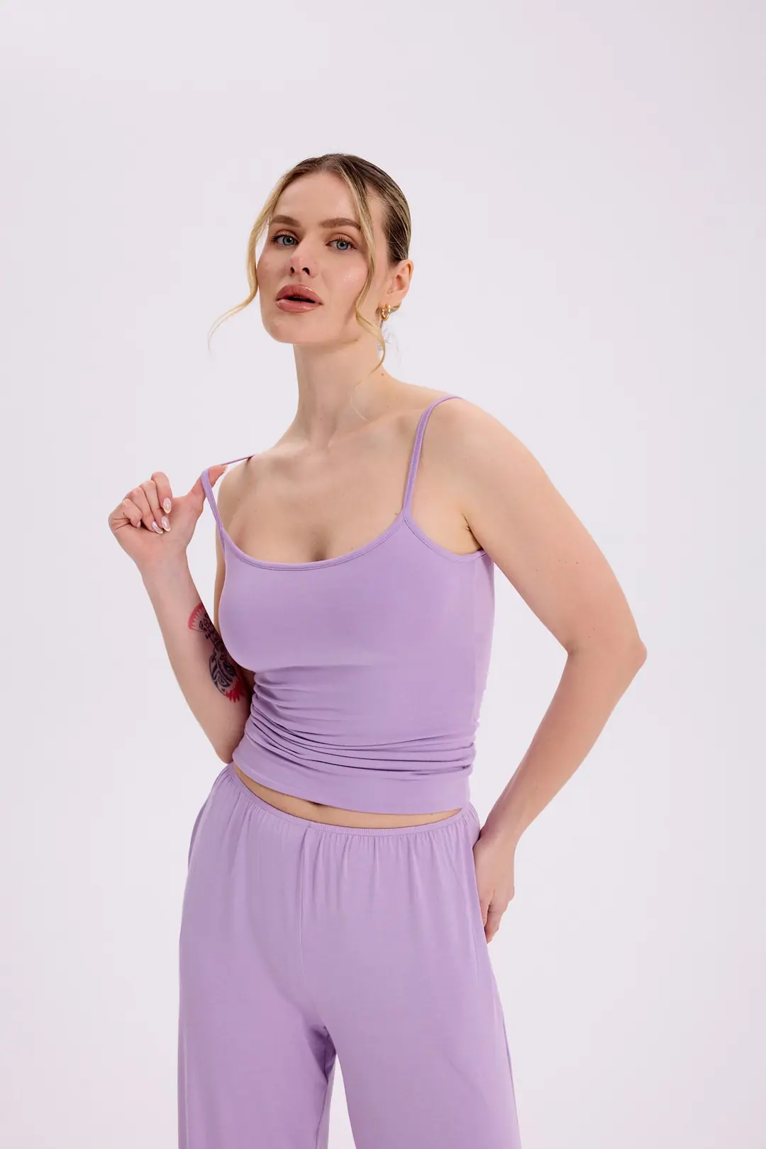 NIL - İNCE ASKILI T-SHIRT - SOFT LAVENDER