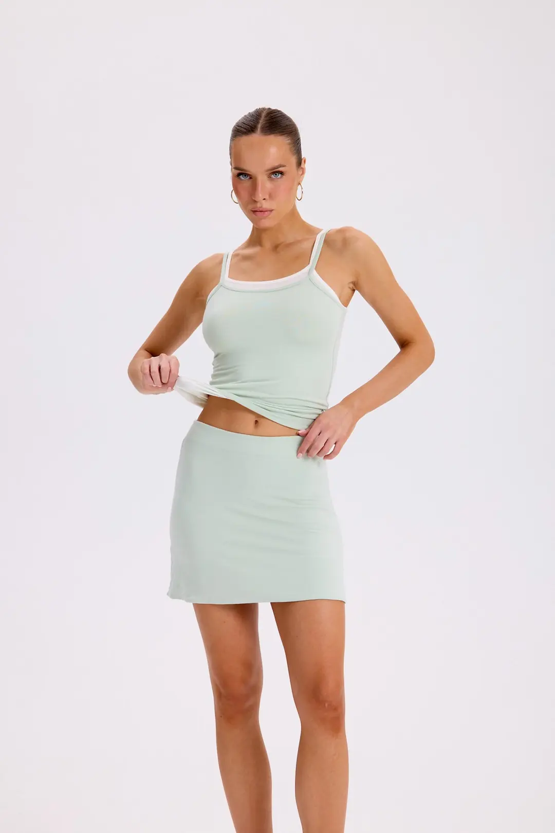 NIL - TWOTONE TOP - MATCHA & CREAM