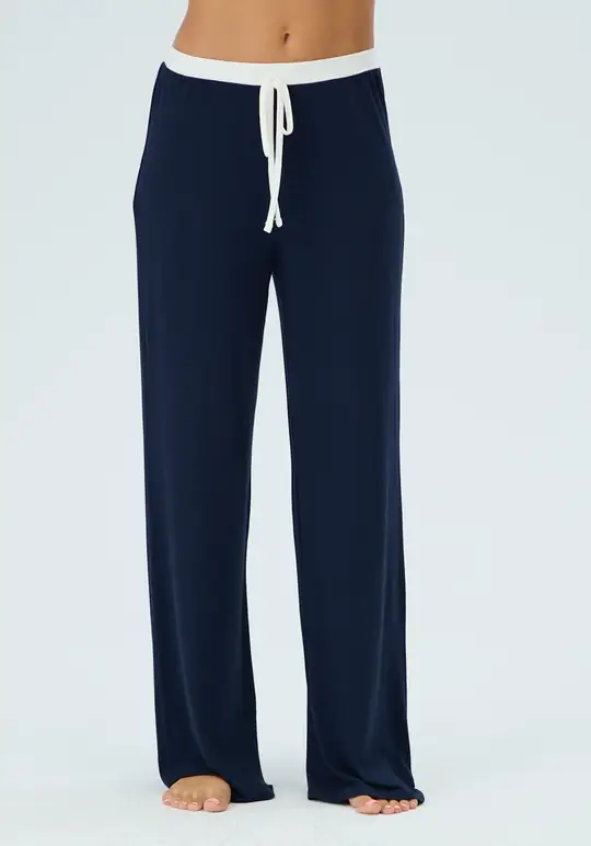 Kontrast Bel Detaylı Wıde Leg Pants